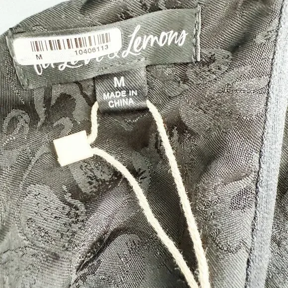 For Love & Lemons Dress Womens Medium Black Gabrielle Mini Slip Whimsygoth Y2K‎ - Picture 5 of 14